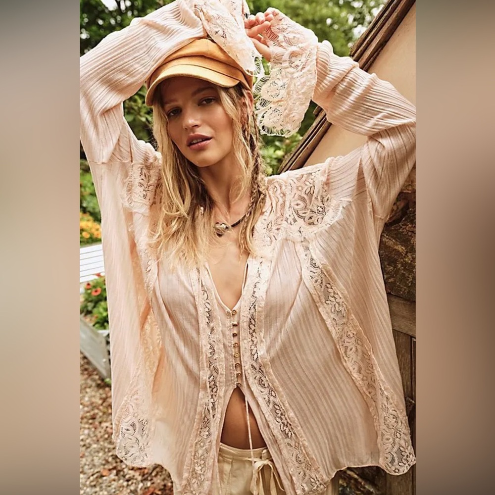 NWT Free People GEORGIA Lace Tunic (S) $128